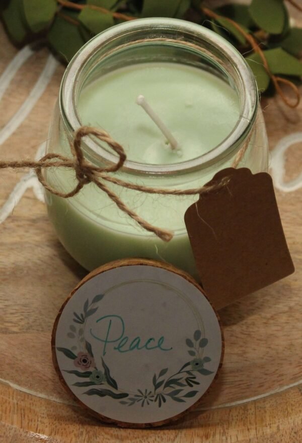 peace cotton candy candle handcrafted by BloominGals