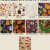 a collage of different patterns for seasonal and festive prints