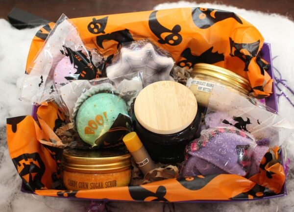 halloween gift basket -Relaxing Halloween Basket 5 Item