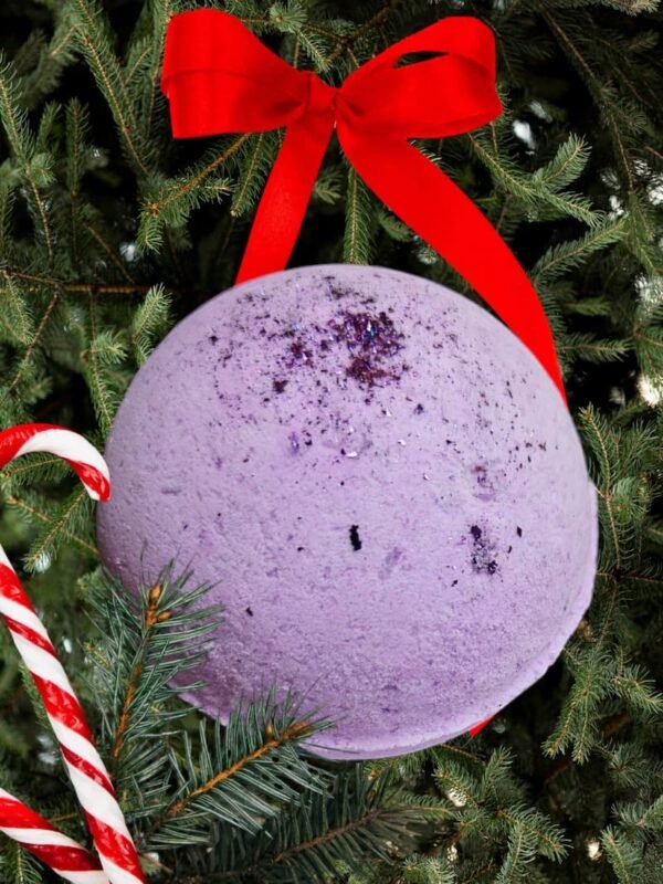 Sugar Plum Bath Bomb – Wild Berry scented festive bath treat, 3oz.